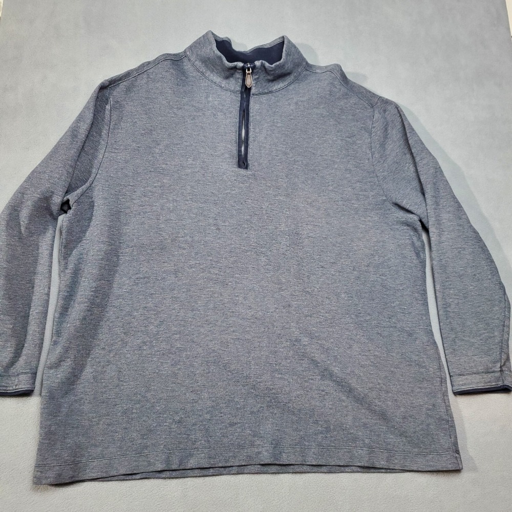 Oak Hill 1/4 Zip Sweater Mens 2XL Blue Long Sleeve Mock Neck Pullover Golf